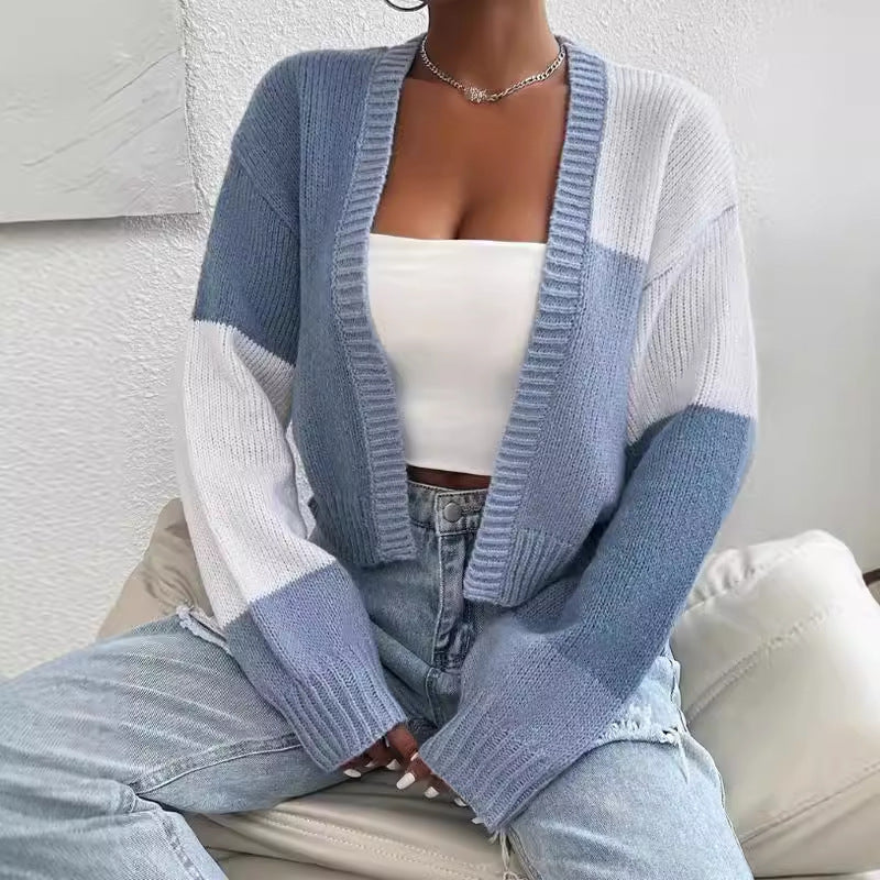P|H - Cropped Colorblock Knit Cardigan Marilyn