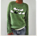 P|H - Green Sheep Motif Knit Sweater Helen