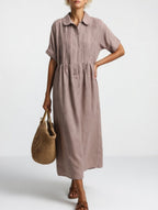 P|H - Flowing Button-Front Shirt Dress Linda