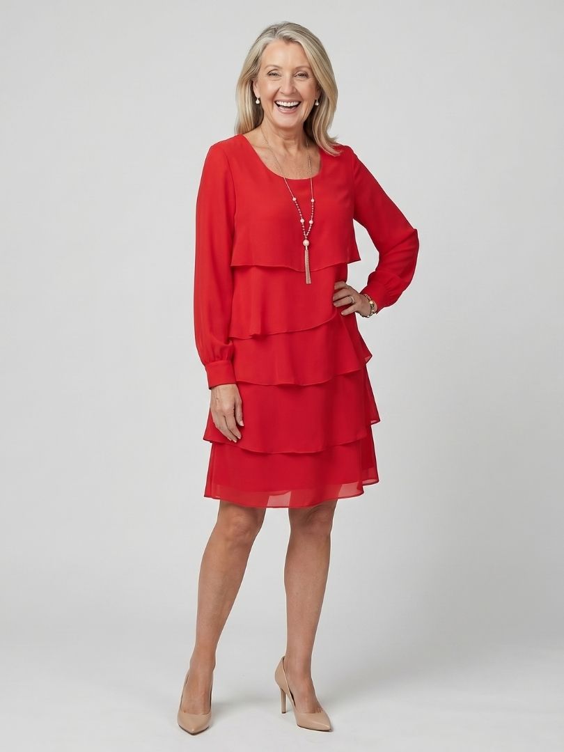 P|H - Layered Knee-Length Dress Lila