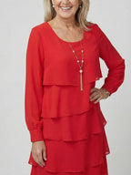 P|H - Layered Knee-Length Dress Lila