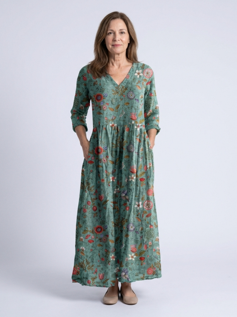 P|H - Three-Quarter Sleeve Maxi Dress Marina