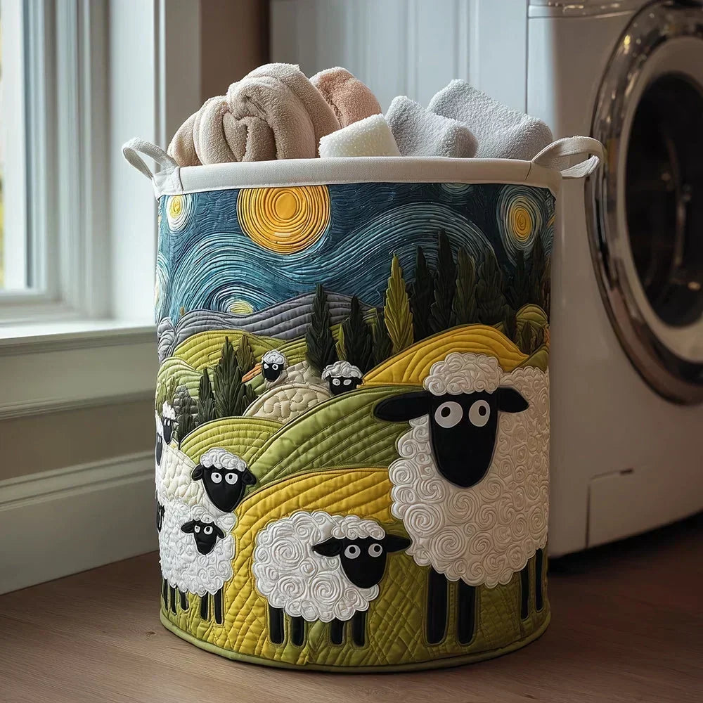 P|H - Starry Sheep Quilted Laundry Basket Sandra