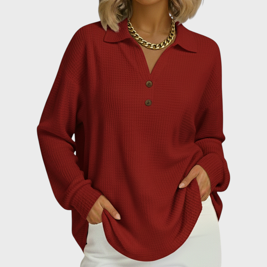 P|H - Collared Waffle Knit Tunic Brenda