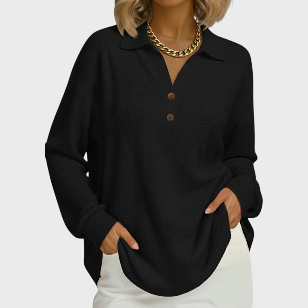 P|H - Collared Waffle Knit Tunic Brenda