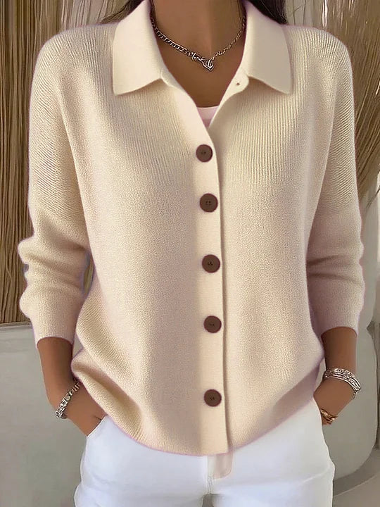 P|H - Fold-Over Collar Knit Cardigan Sandra
