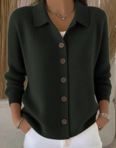 P|H - Fold-Over Collar Knit Cardigan Sandra