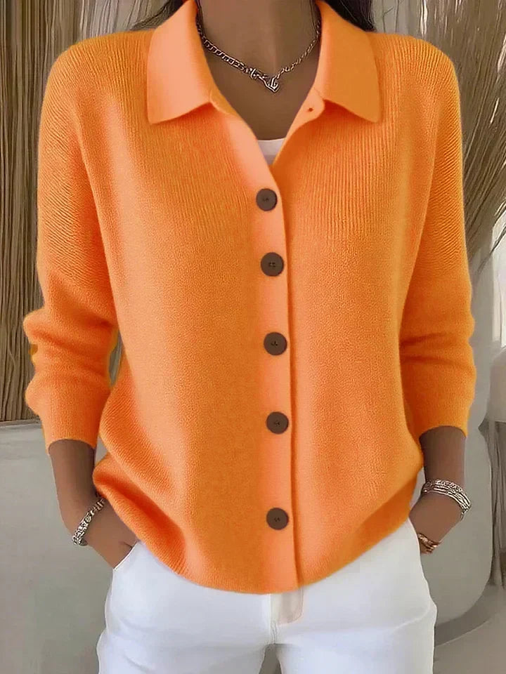 P|H - Fold-Over Collar Knit Cardigan Sandra