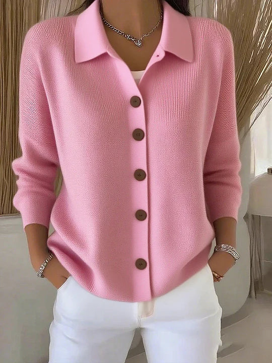 P|H - Fold-Over Collar Knit Cardigan Sandra