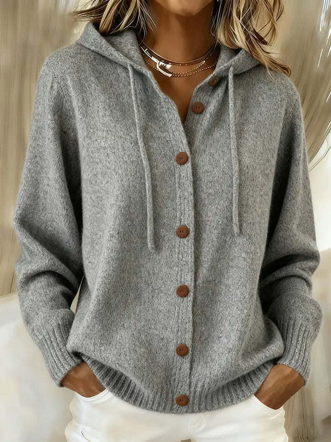 P|H - Cozy Hooded Button Cardigan Grace