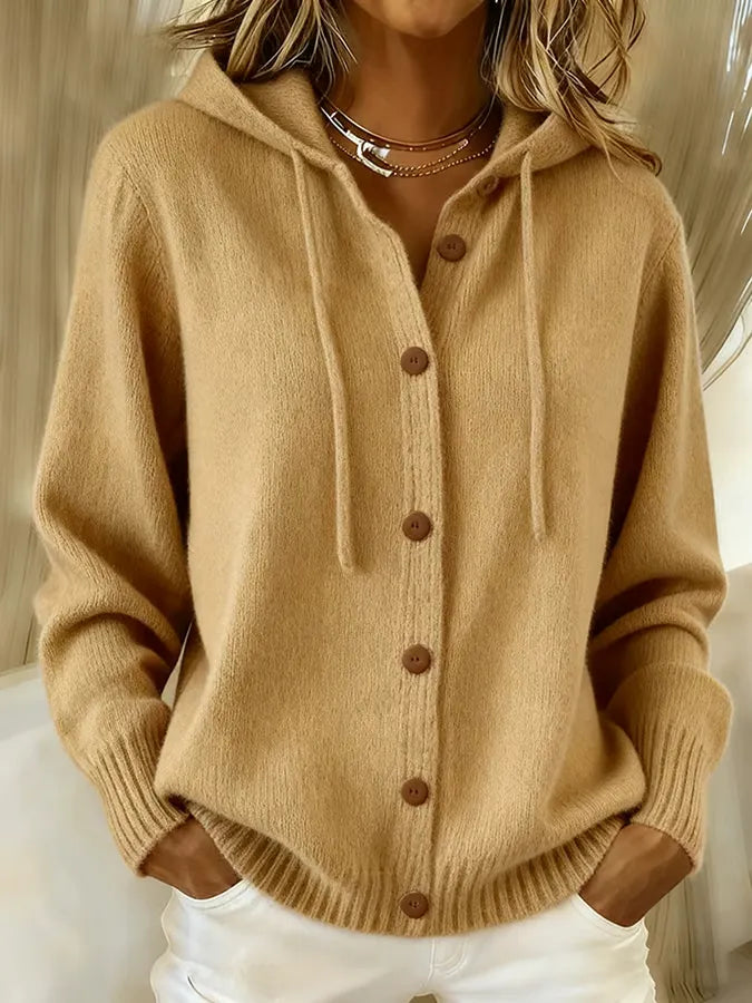 P|H - Cozy Hooded Button Cardigan Grace