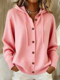 P|H - Cozy Hooded Button Cardigan Grace