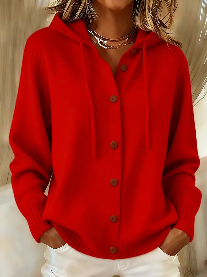 P|H - Cozy Hooded Button Cardigan Grace