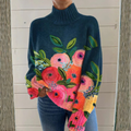 P|H - Painted Bouquet Knit Turtleneck Barbara