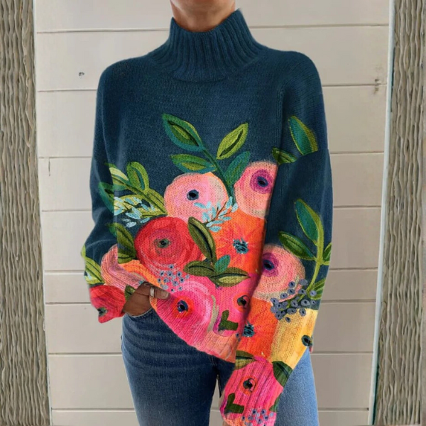 P|H - Painted Bouquet Knit Turtleneck Barbara