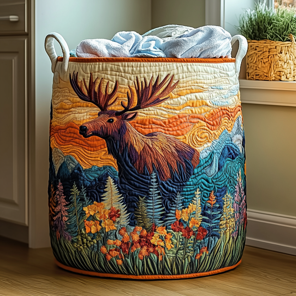 P|H - Woodland Quilted Laundry Basket Pamela