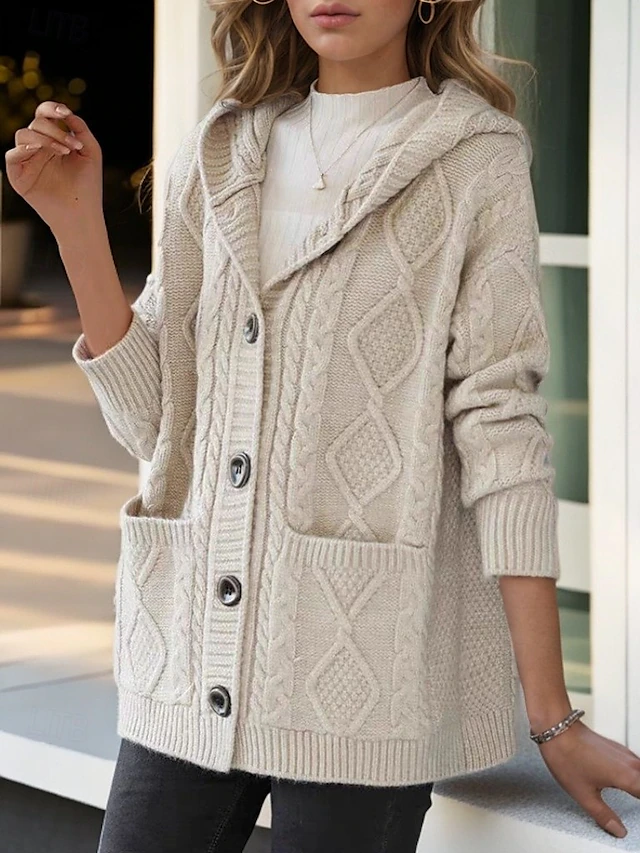 P|H - Cable Knit Hooded Cardigan Eleanor