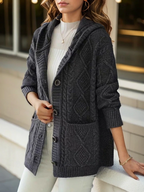P|H - Cable Knit Hooded Cardigan Eleanor