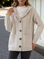 P|H - Cable Knit Hooded Cardigan Eleanor