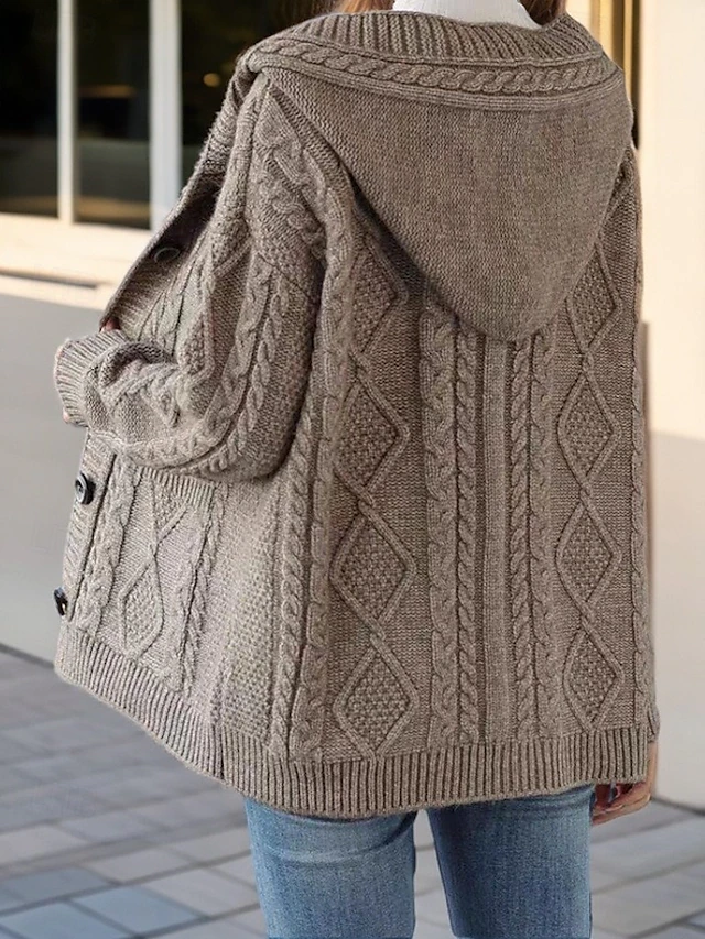 P|H - Cable Knit Hooded Cardigan Eleanor
