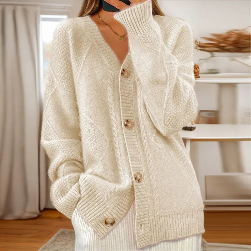 P|H - Diamond Cable Button Cardigan Diane