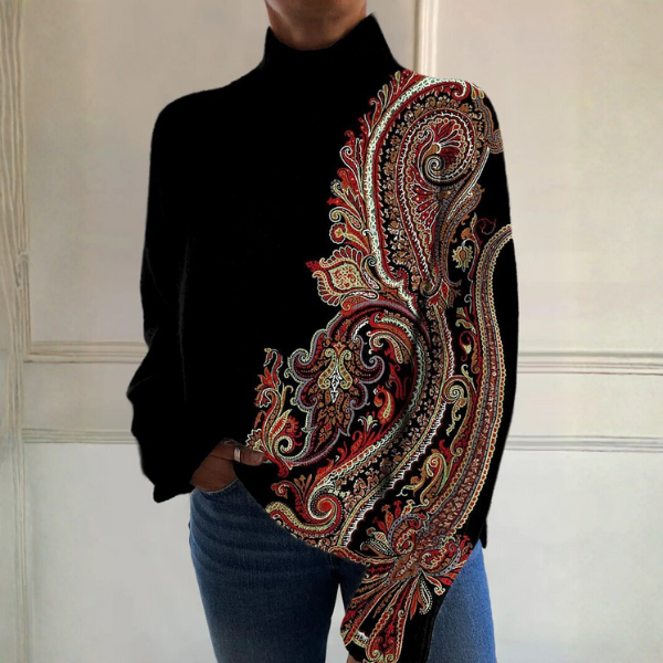 P|H - Paisley Panel Knit Turtleneck Janet