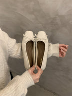 P|H - Square-Toe Bow Ballet Flats for Women Marion