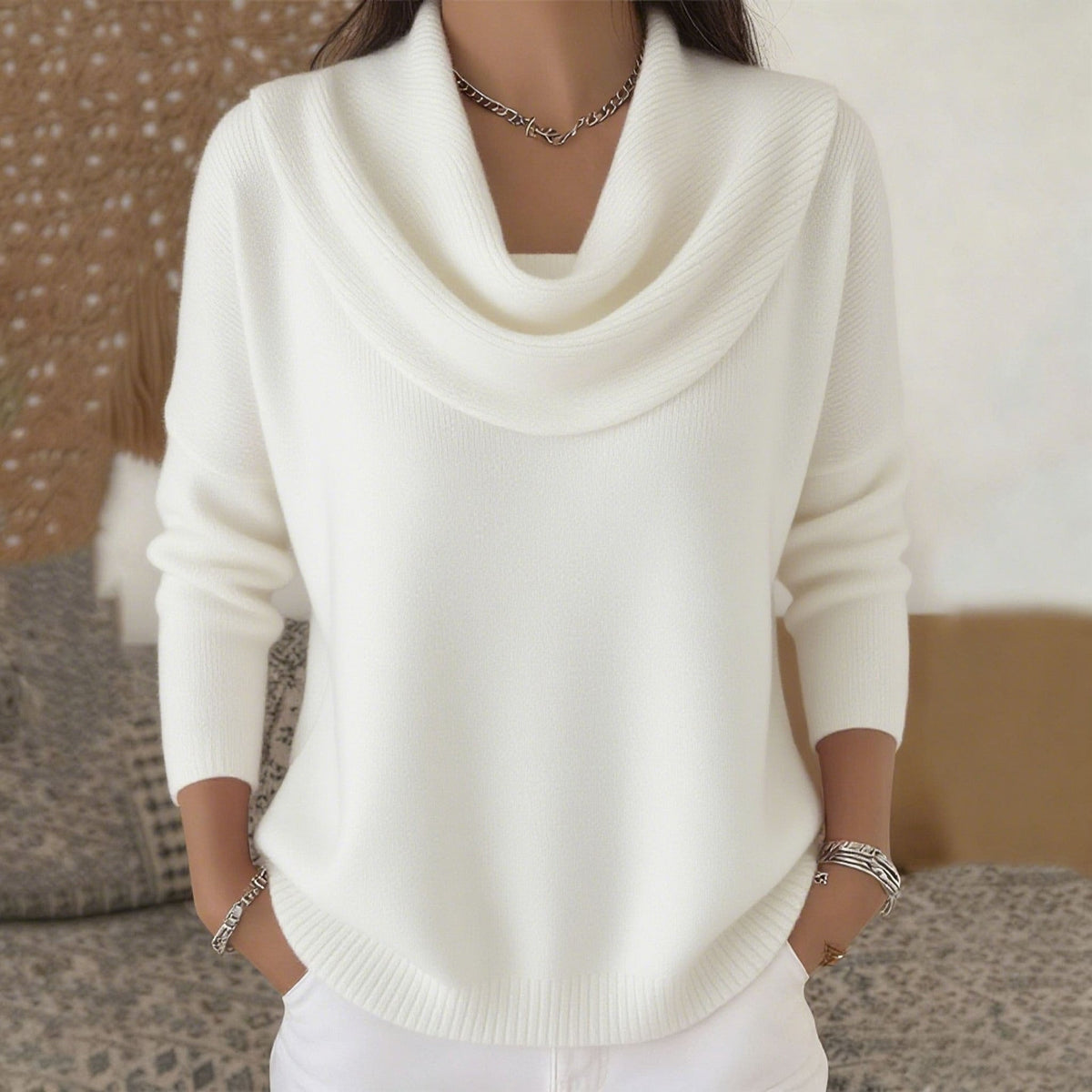 P|H - Draped Collar Knit Sweater Linda