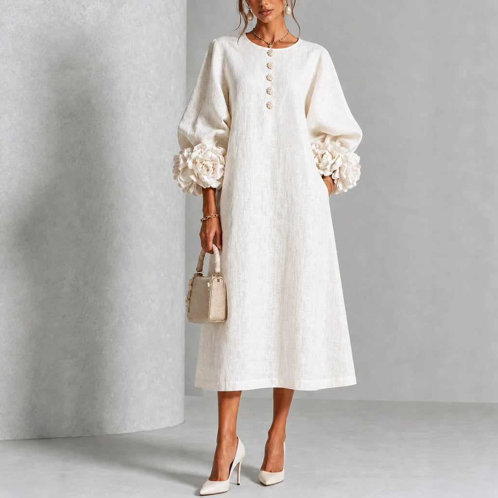 P|H - Relaxed Rosette Cuff Midi Dress Catherine