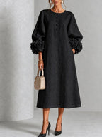 P|H - Relaxed Rosette Cuff Midi Dress Catherine
