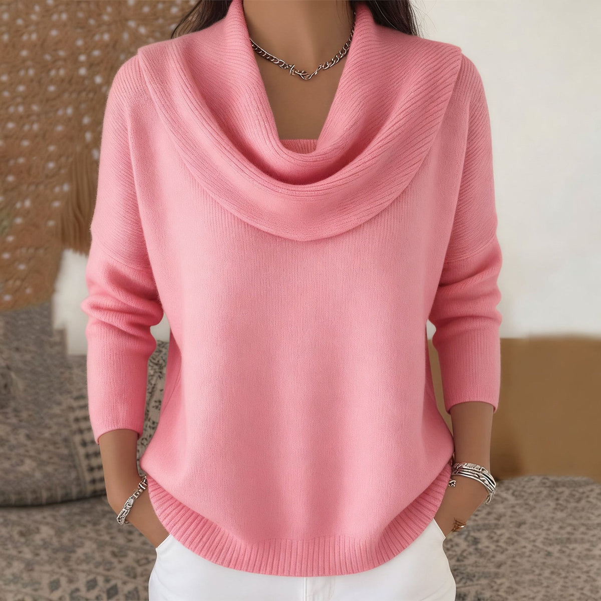 P|H - Draped Collar Knit Sweater Linda