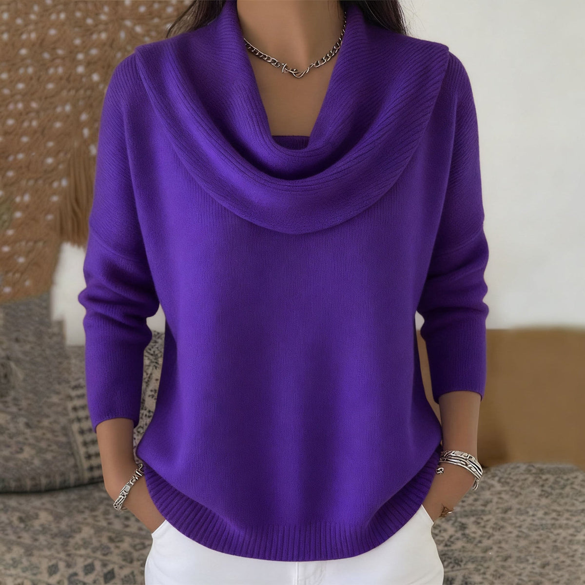 P|H - Draped Collar Knit Sweater Linda