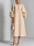 P|H - Relaxed Rosette Cuff Midi Dress Catherine