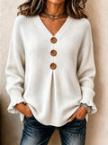 P|H - Buttoned V-Neck Knit Sweater Dorothy
