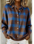 P|H - Brown Blue Check Cardigan Dorothy