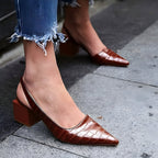 P|H - Pointed Slingback Block Heels Nancy