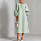 P|H - Relaxed Rosette Cuff Midi Dress Catherine