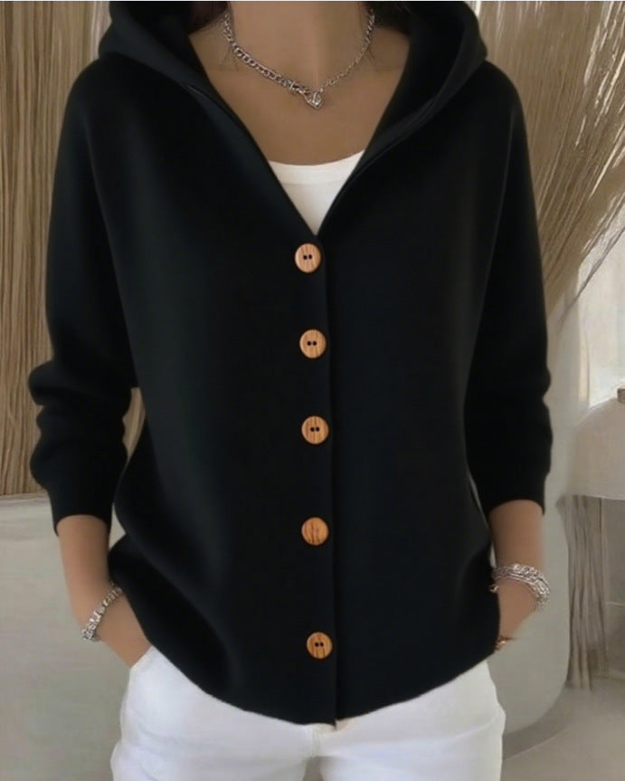 P|H - Hooded Button-Up Knit Cardigan Janet