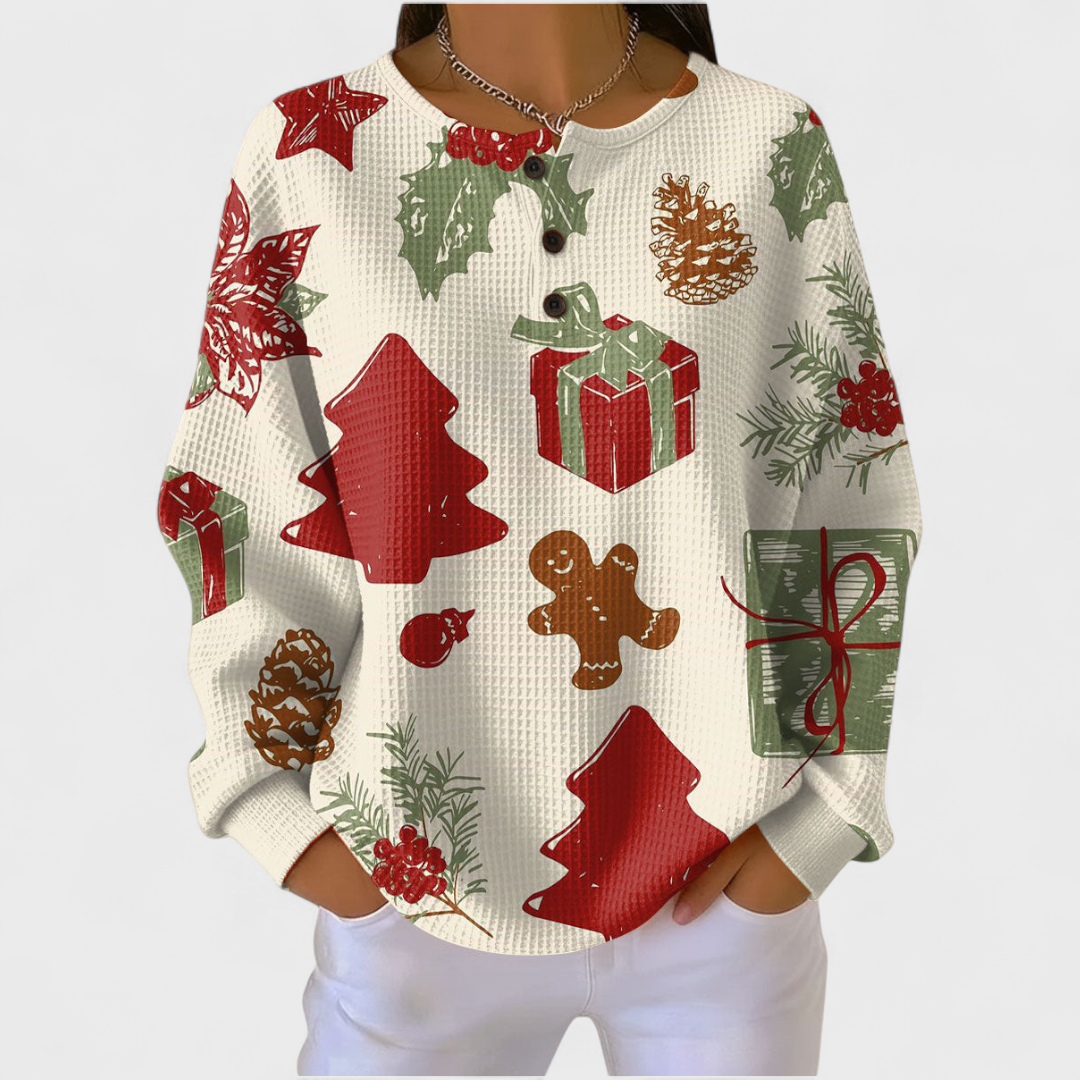 P|H - Gingerbread Holiday Waffle Henley Joyce