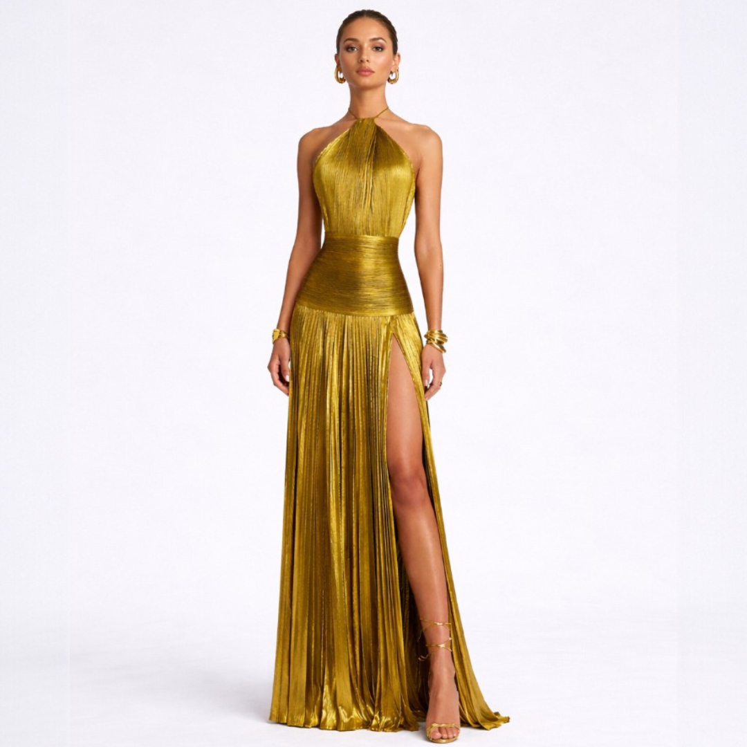 P|H - Golden Maxi Dress Dorée