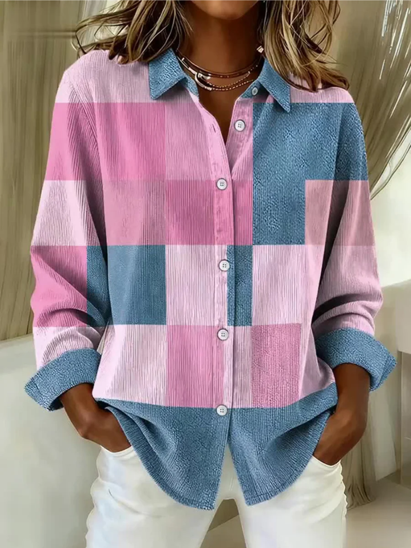P|H - Pink Colorblock Check Cardigan Carol