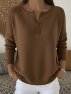 P|H - Ribbed Henley Button Knit Top Gloria