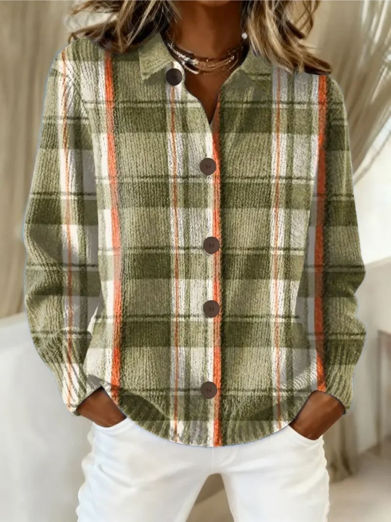 P|H - Olive Plaid Button Cardigan Sandra