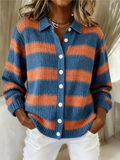 P|H - Striped Ribbed Knit Cardigan Eleanor
