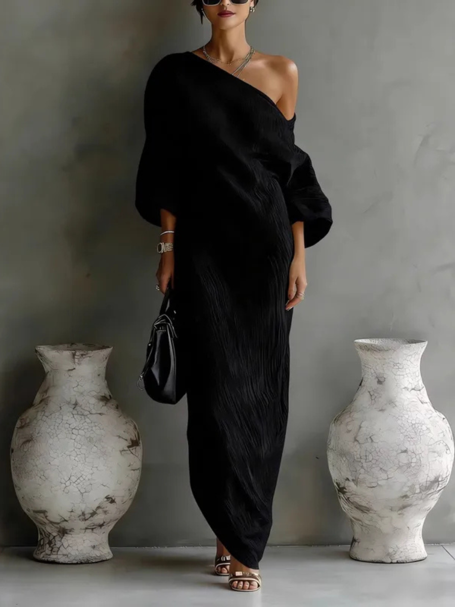P|H - One-Shoulder Draped Maxi Dress Marilyn