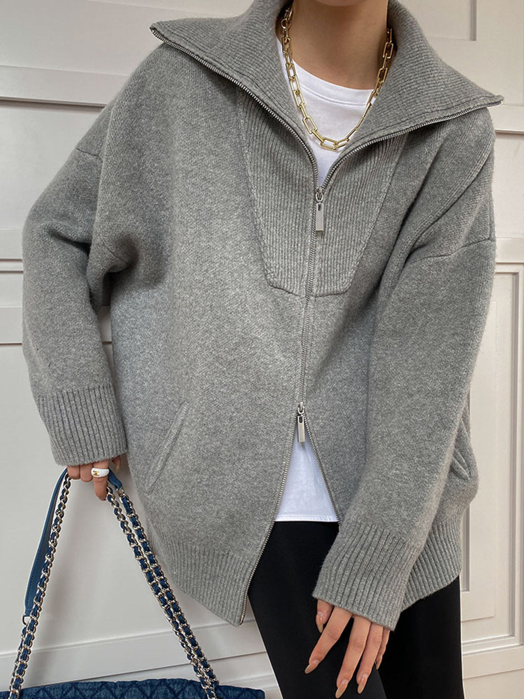 P|H - Zip Front Knit Jacket Linda