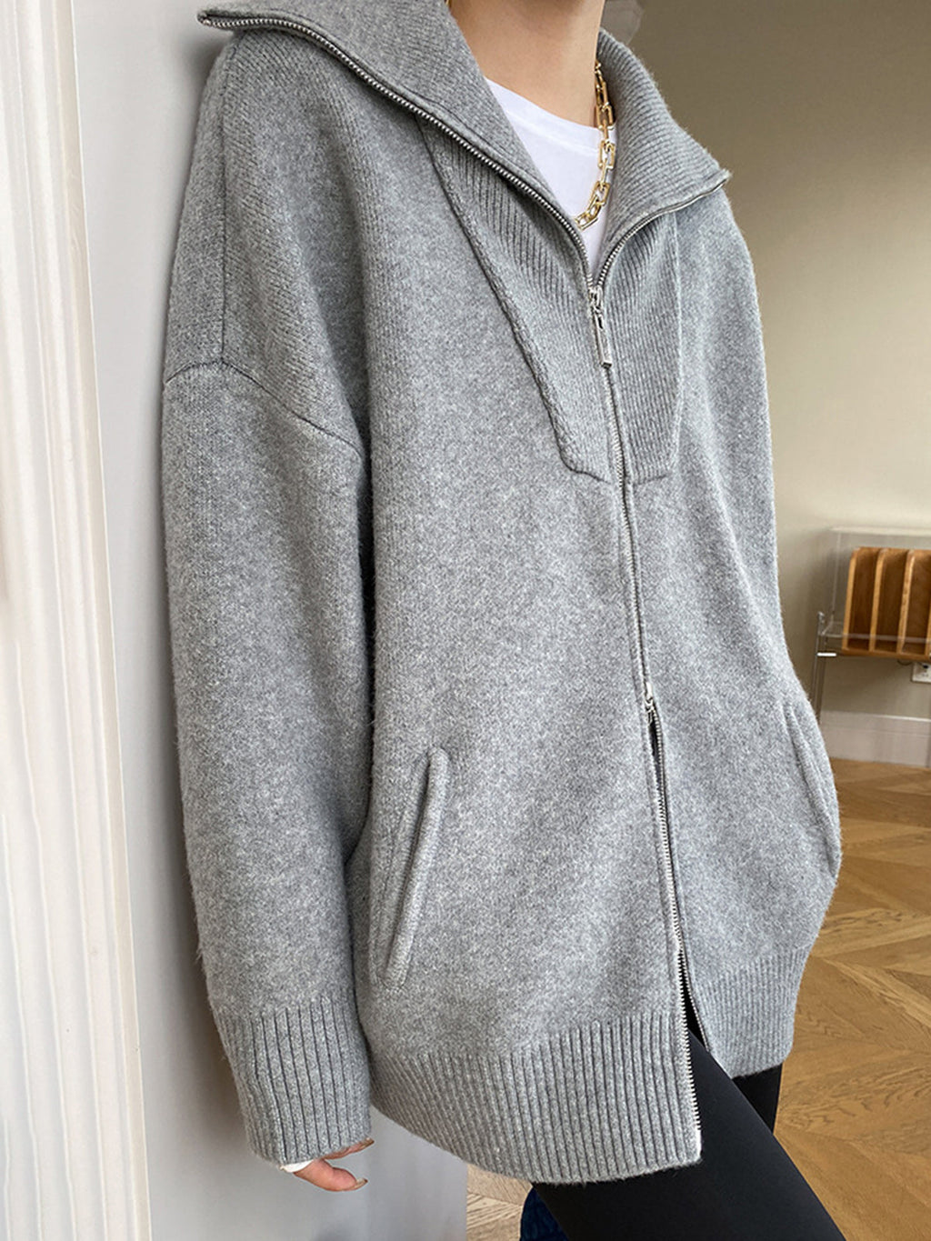 P|H - Zip Front Knit Jacket Linda