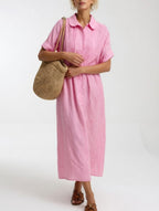 P|H - Flowing Button-Front Shirt Dress Linda