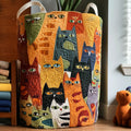 P|H - Stacked Cats Quilted Laundry Basket Evelyn