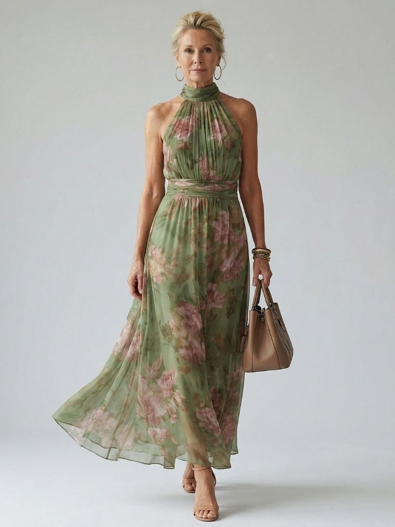 P|H - Gathered Halter Midi Dress Olivia